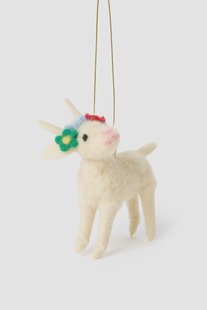 Wit vilten geit paasornament