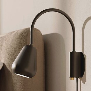 Nuura Aps Nuura wandspot Anoli, zwart, metaal, GU10, stekker