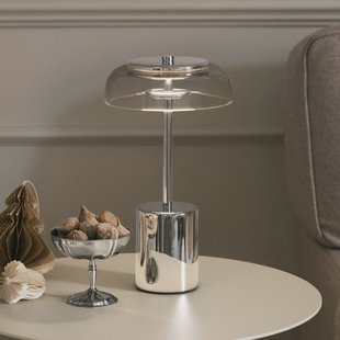 Nuura Aps Nuura LED tafellamp Blossi, hoogte 26 cm, chroom/helder