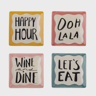 Bloomingville gebaksbord Soline (set van 4) (13x2 cm)