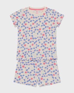 HEMA Kindershortama bloemen gebroken wit (gebroken wit)