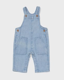 HEMA Babytuinbroek strepen denim (denim)