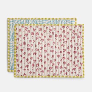 Set van 2 omkeerbare placemats, katoen voile, LEAN