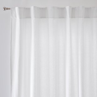 Gordijn in effen doorgestikt katoen, verborgen lipjes, LINO