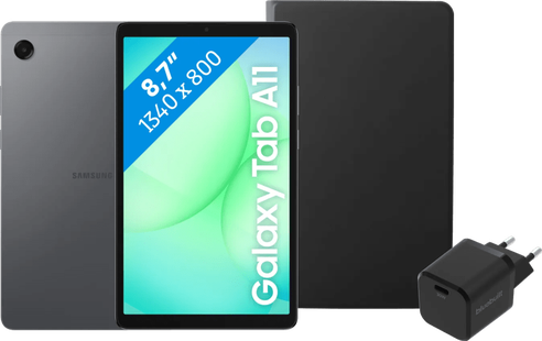 Samsung Galaxy Tab A11 8,7 inch 64GB Wifi + 4G Grijs + Basis Accessoirepakket