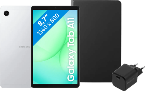Samsung Galaxy Tab A11 8,7 inch 64GB Wifi Zilver + Basis Accessoirepakket