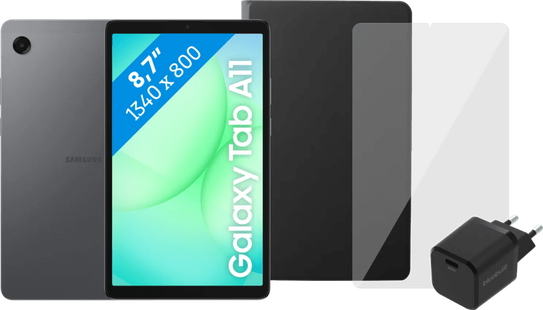 Samsung Galaxy Tab A11 8,7 inch 128GB Wifi Grijs + Compleet Accessoirepakket