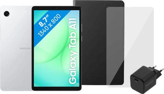 Samsung Galaxy Tab A11 8,7 inch 128GB Wifi Zilver + Compleet Accessoirepakket