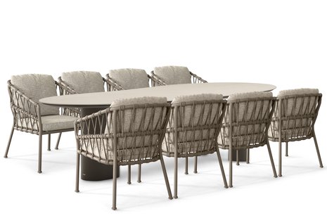 Santika Miyora/Weave 300x120 cm dining tuinset 9-delig
