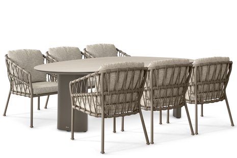 Santika Miyora/Weave 240x120 cm dining tuinset 7-delig
