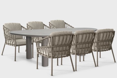 Santika Miyora/Voyage 240x120 cm dining tuinset 7-delig