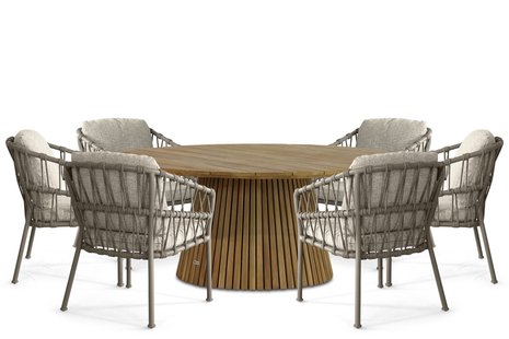 Santika Miyora/Fungo 180 cm dining tuinset 7-delig