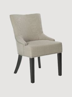 Gestoffeerde stoelen Luanne met houten poten, 2 stuks