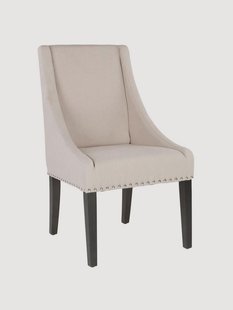 Linnen gestoffeerde stoelen Britannia met houten poten, 2-delig