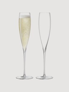 Mondgeblazen champagneglazen Savoy, 2-delig