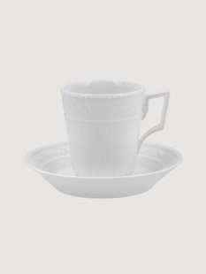 Handgemaakt porseleinen koffiekopje Kurland met schoteltje