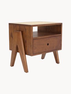 Nachtkastje Latour van Mindi-hout en rotan