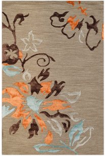 Vloerkleed Flowers handgemaakt wol | Bakero