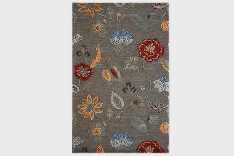 Vloerkleed Flowers handgemaakt wol | Bakero