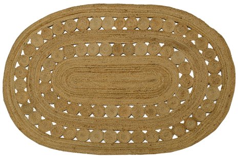 Vloerkleed Roya ovaal handgemaakt jute | Bakero