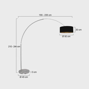Steinhauer Vloerlamp Sparkled Light staal/zwart-goud 240 Chintz