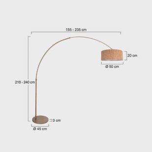 Steinhauer Boogstaande vloerlamp Sparkled Light brons/bruin 240 cm, kurk