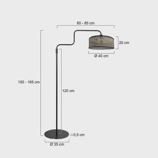Steinhauer Vloerlamp Bloeba, zwart/donker hout, hoogte 165 cm, hout