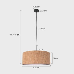 Steinhauer Hanglamp Sparkled Light, bruin, Ø 50 cm, kurk