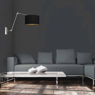 Steinhauer Wandlamp Prestige Chic staal/zwart-goud, uitsteek 90 cm