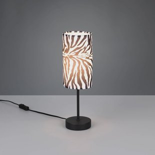 Reality Leuchten Tafellamp Zebara, zwart-wit, hoogte 37 cm, metaal