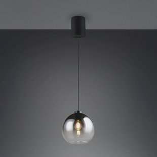 Reality Leuchten Hanglamp Liora, rookgrijs, Ø 25 cm, glas, E27