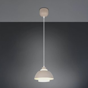Reality Leuchten Hanglamp Tilos, beige, Ø 23 cm, metaal/glas, E27