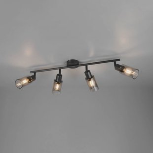 Reality Leuchten Spot Mars, lengte 82 cm, matzwart, 4-lamps, metaal E14