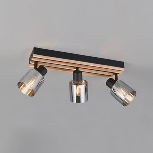 Reality Leuchten Spot Travia, lengte 53 cm, 3-lamps, zwart/rookgrijs