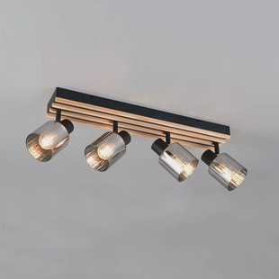Reality Leuchten Spot Travia, lengte 65 cm, 4-lamps, zwart/rookgrijs
