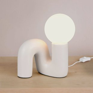 Reality Leuchten Tafellamp Quinn, lichtgrijs, hoogte 22 cm, keramiek/glas, G9