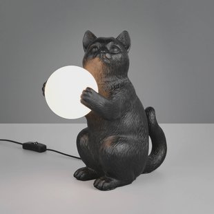 Reality Leuchten Tafellamp Gatio, zwart, hoogte 30 cm, kunsthars, G9