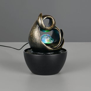 Reality Leuchten LED tafellamp Luma, bruin, hoogte 19 cm, kunsthars, RGB USB