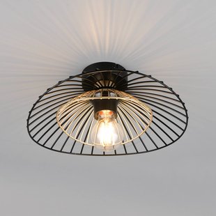 Reality Leuchten Plafondlamp Lauris, matzwart, Ø 30 cm, metaal, E27