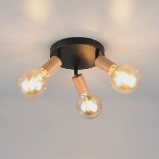 Reality Leuchten Plafondlamp Lamego, zwart, Ø 29 cm, 3-lamps, metaal