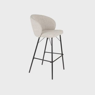 Housecraft Living Housecraft Living Joa Barkruk met rugleuning Bouclé Beige - Set van 2 Joa Barkruk met rugleuning Bouclé Beige - Set van 2