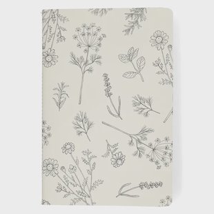 Schrift, zachte kaft, gelinieerd, kruiden en takjes, A5