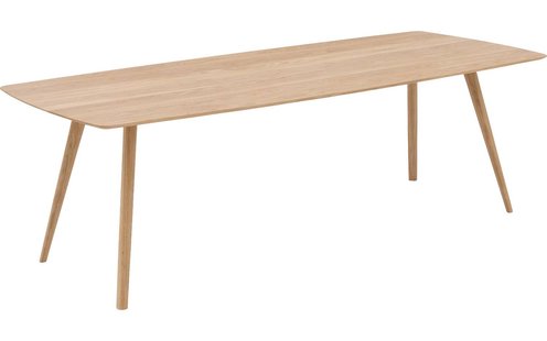 Goossens Eettafel Ferry, Semi rechthoekig 240 x 100 cm