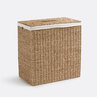 Wasmand met twee compartimenten, van gevlochten zeegras, AZURO