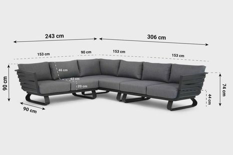Santika Sovita hoek loungeset 3-delig