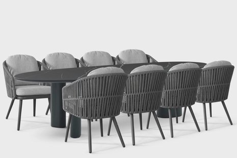 Santika Marani/Weave 300x120 cm dining tuinset 9-delig