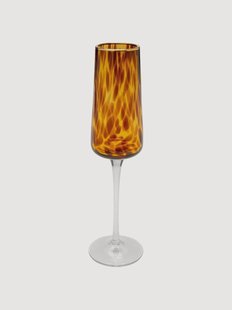 Handgemaakte champagneglazen Caramel, 4-delig