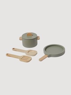 Speelset Pot &amp; Pan van hout, 4-delig
