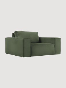 Extra brede ribfluwelen fauteuil Carlo