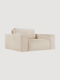 Extra brede ribfluwelen fauteuil Carlo